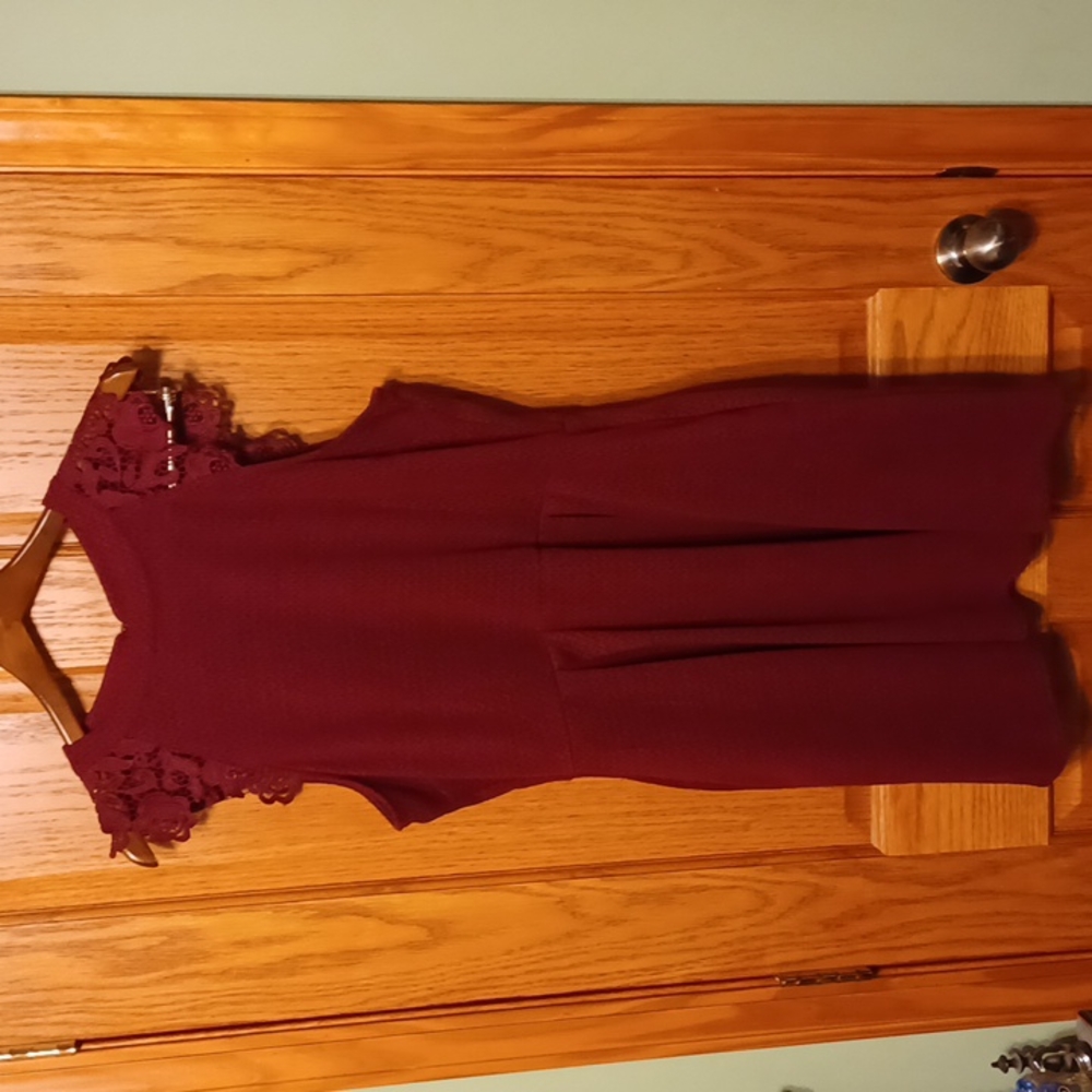 Juniors Speechless Burgundy Dress w/Crocheted Capped Sleeves Size XXL